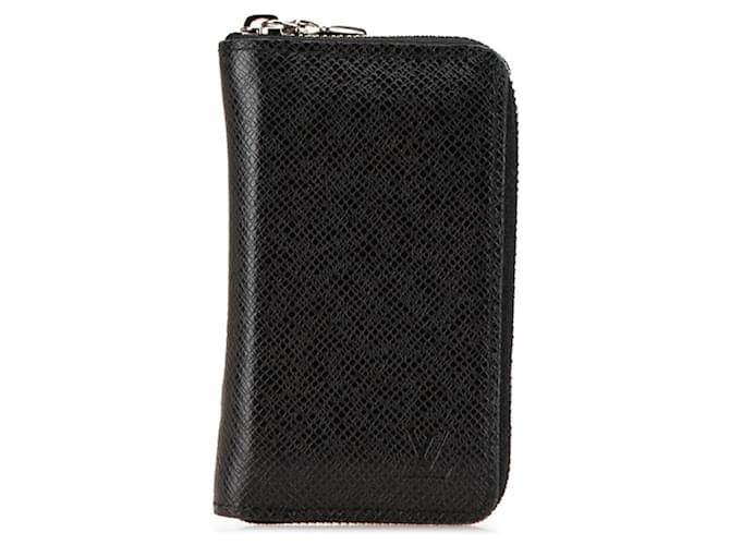 Louis Vuitton Taiga Zippy Coin Purse Case Black Grey Leather  ref.1824865