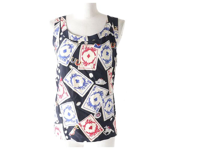 Top sin mangas Chanel COCO Mark Button Negro