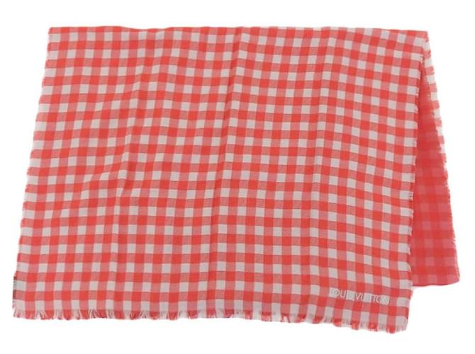 Louis Vuitton Etole Masai Check Scarf Red Cotton  ref.1825124
