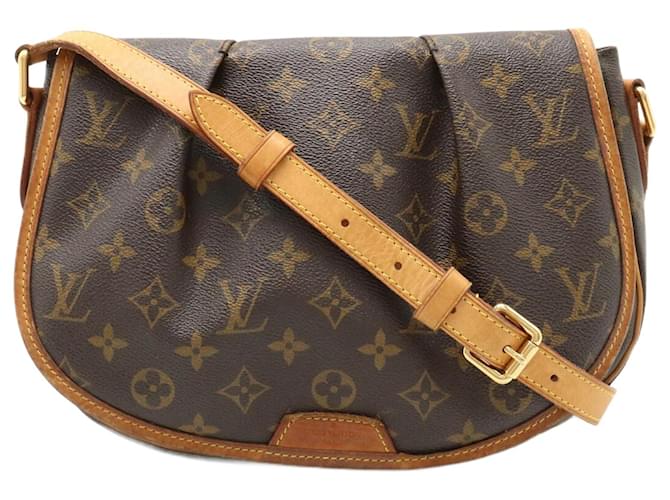 Louis Vuitton Monogram Menilmontant PM Shoulder Bag Brown Cloth  ref.1825474