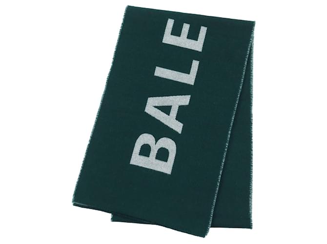 Cachecol longo de lã Balenciaga com logo Verde  ref.1825495