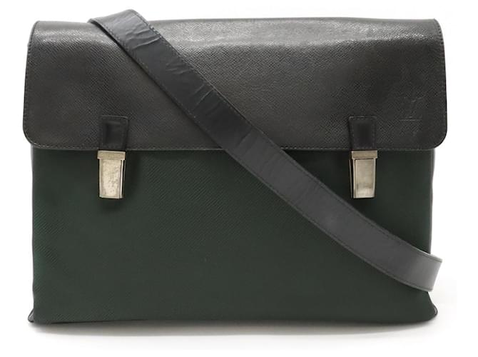 Louis Vuitton Taiga Saratov GM Shoulder Bag Black Cloth  ref.1825534