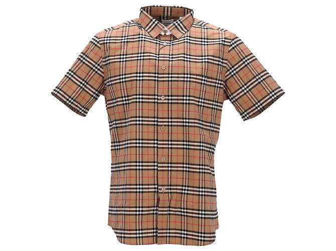 Camisa de cuadros Burberry Castaño Beige