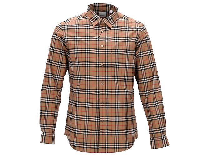 Camicia a quadri Burberry a maniche lunghe Marrone Beige