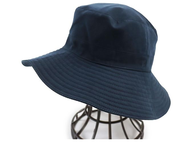 Hermès HERMES Nylon Bucket Hat Dark Navy 57 Blue