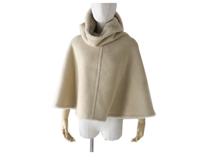 Hermès Poncho in montone per donna Hermes Marrone Beige