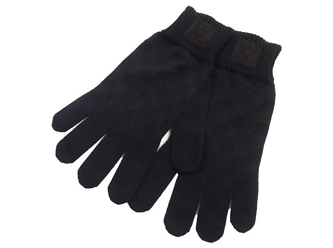 Louis Vuitton Damier Wool LV Logo Gloves Black