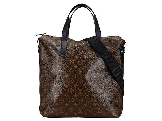Borsa tote Kitan Monogram Macassar Louis Vuitton Marrone