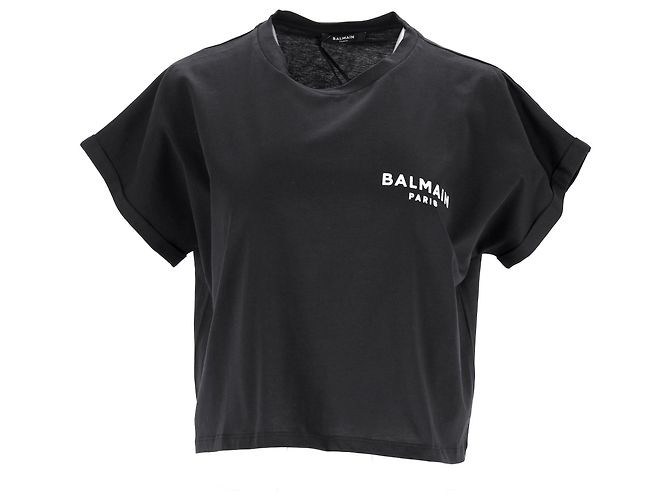 Crop Top Balmain en Negro