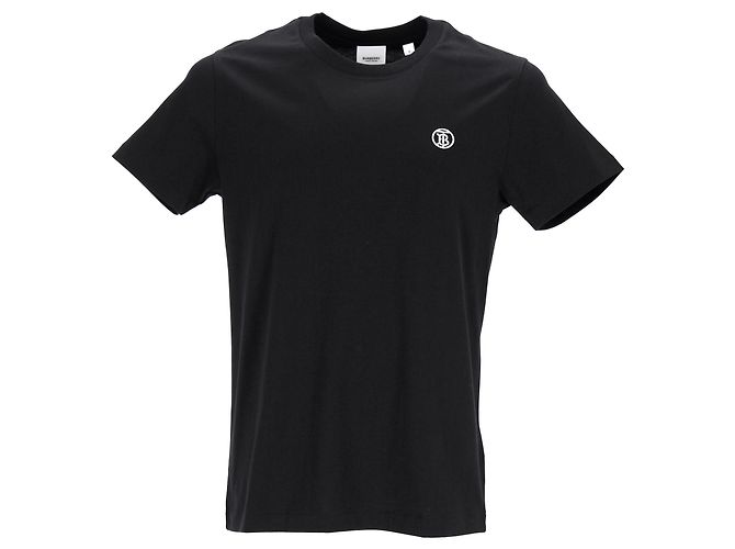 Camiseta bordada com logo Burberry Preto