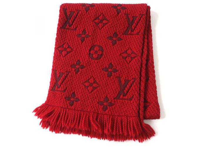 Louis Vuitton Echarpe Logomania Monogram Silk Scarf Red