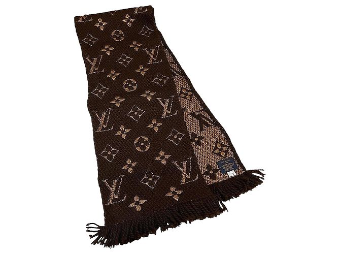 Sciarpa Louis Vuitton Monogram Logo Mania M71383 Marrone