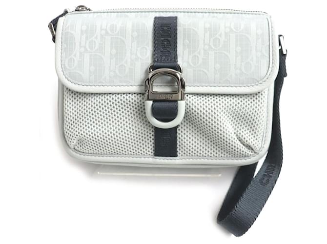 Christian Dior Dior Oblique Mirage Mini Messenger Bag Grey Cloth  ref.1826880