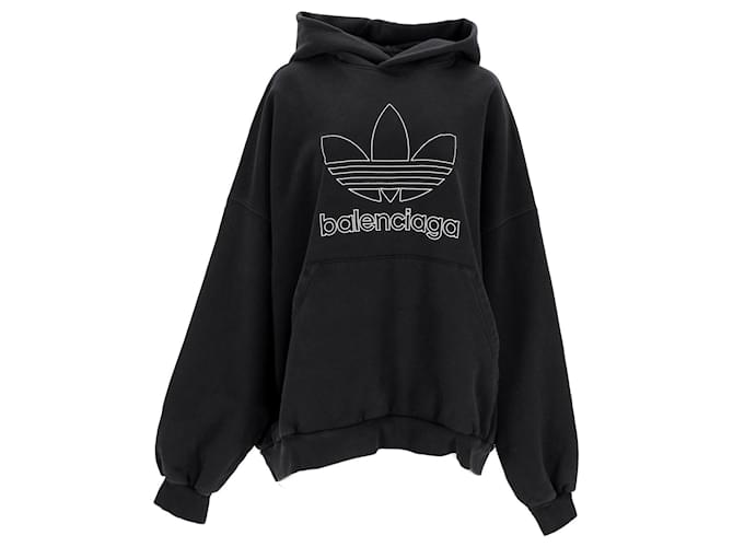 Balenciaga X Adidas Hoodie Large Fit in Black Cotton ref
