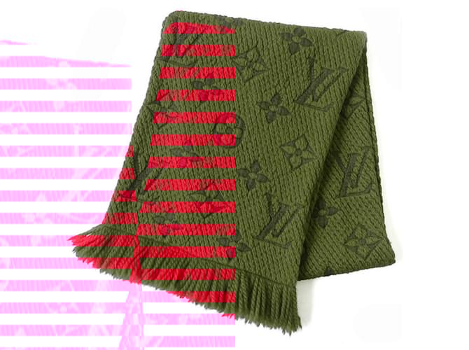 Louis Vuitton Logomania Monogram Silk Scarf Red Cloth  ref.1827197