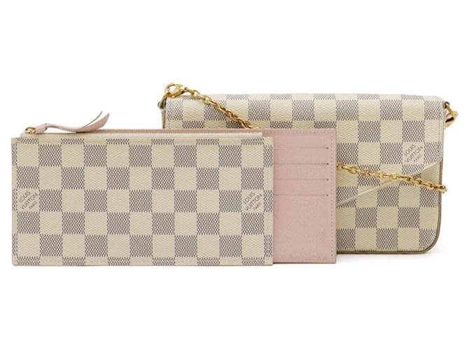 Louis Vuitton Damier Azur Pochette Felicie Bag Brown Cloth  ref.1827478