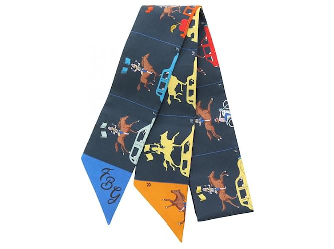 Hermès Hermes Silk Twilly Scarf HERMES PARADE Multiple colors  ref.1827643