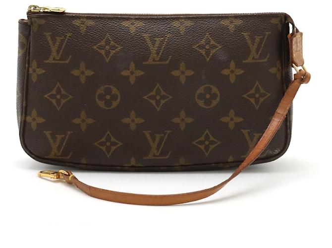 Bolsa Pochette Accessoire Monograma Louis Vuitton Branco Lona  ref.1828055