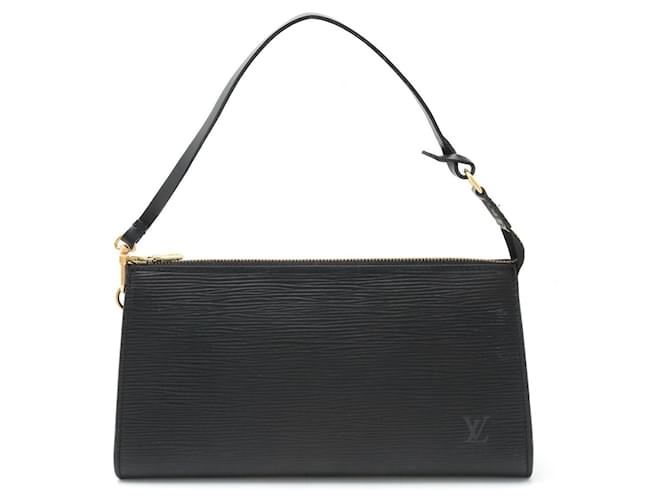 Pochette Accessoire em couro Epi Louis Vuitton preta Preto  ref.1828062