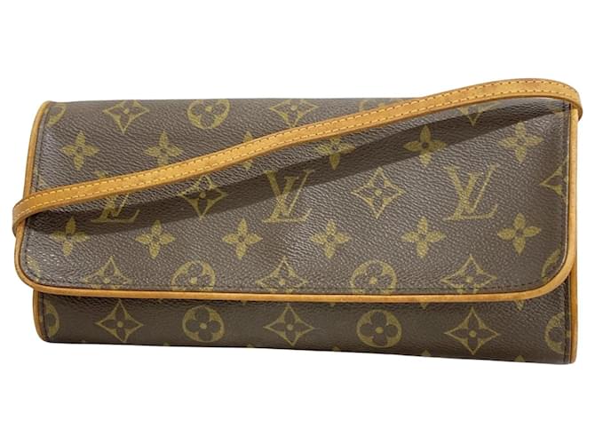 Louis Vuitton Pochette Twin GM Brown Cloth  ref.1828611