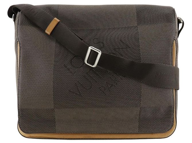 Bolsa mensageiro em canvas Damier Geant Louis Vuitton M93030 Marrom
