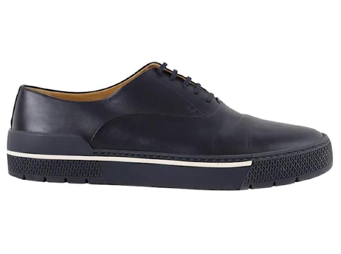 Hermès Lace-up leather shoes Blue  ref.1830285