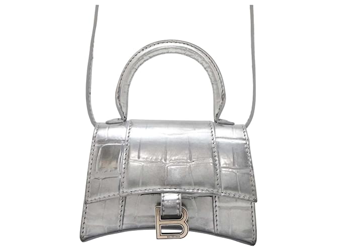 Balenciaga Hourglass Silvery Leather  ref.1830392