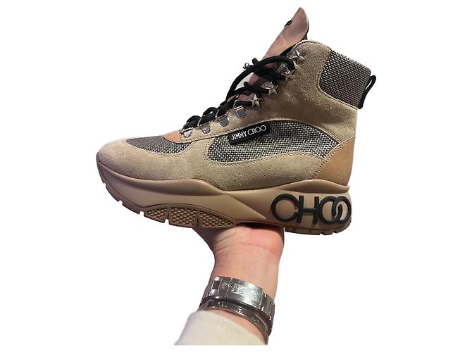 Sneaker Jimmy Choo in pelle beige 36,5