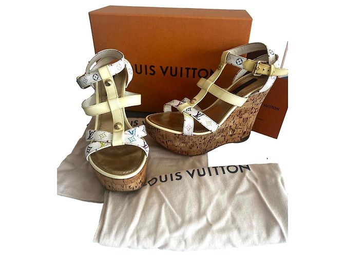 Sandali con zeppa Louis Vuitton Starboard pelle multicolore 37