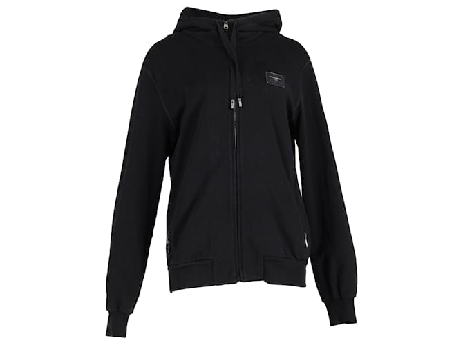 Dolce & Gabbana Logo Hoodie in Black Cotton  ref.1830914