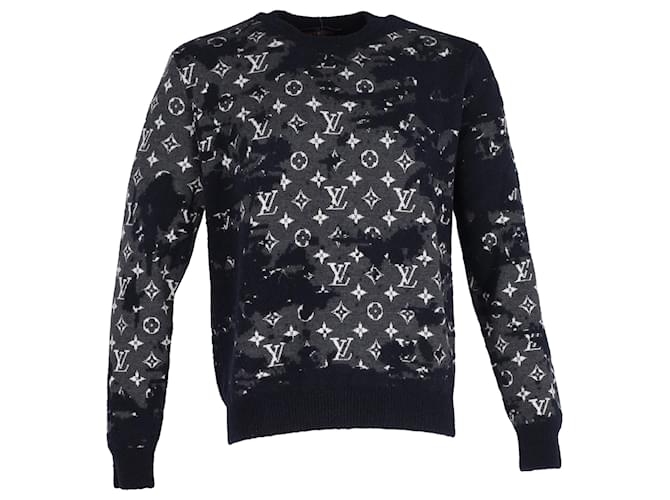 Louis Vuitton 2021 LV Monogram Pullover in Navy Blue Wool  ref.1830979