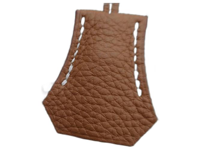 campana, tirador y candado hermès nuevo para kelly birkin, caja dustbag 23cms Marrón claro 