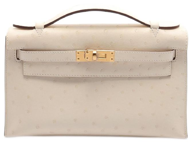 Hermès Hermes Mini Kelly Ostrich Handbag Ivory White