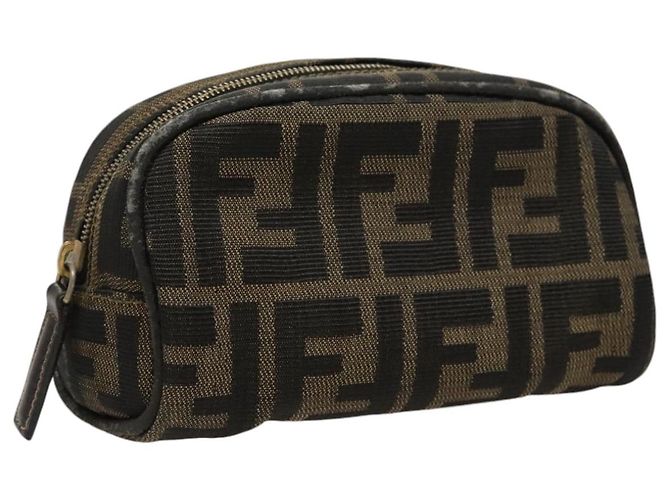 FENDI Zucca Canvas Tasche braun schwarz Auth fm4029