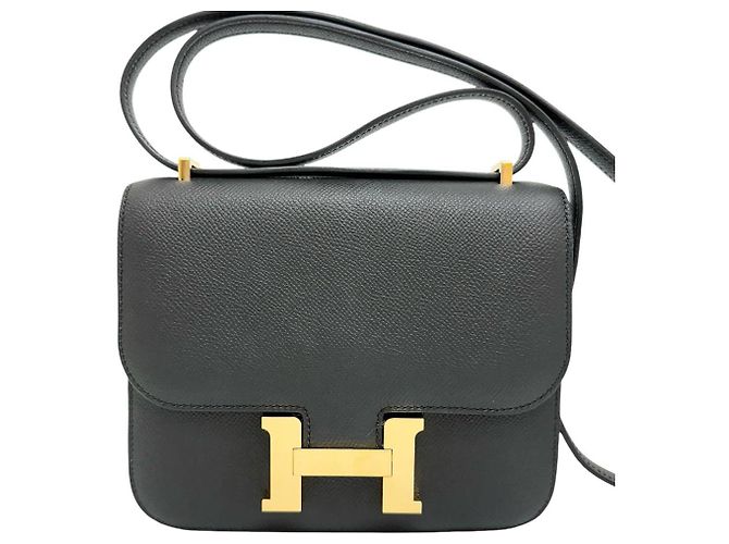 Hermès Hermes Constance Mini 18 Leather Shoulder Bag Black