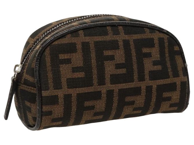 FENDI Zucca Canvas Tasche braun schwarz silber authentisch fm4030