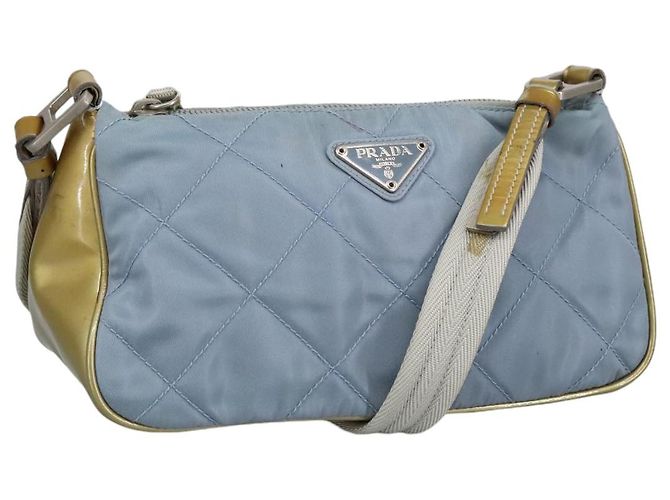 PRADA Borsa a Spalla in Nylon Blu Baby Auth hk1707 Blu chiaro