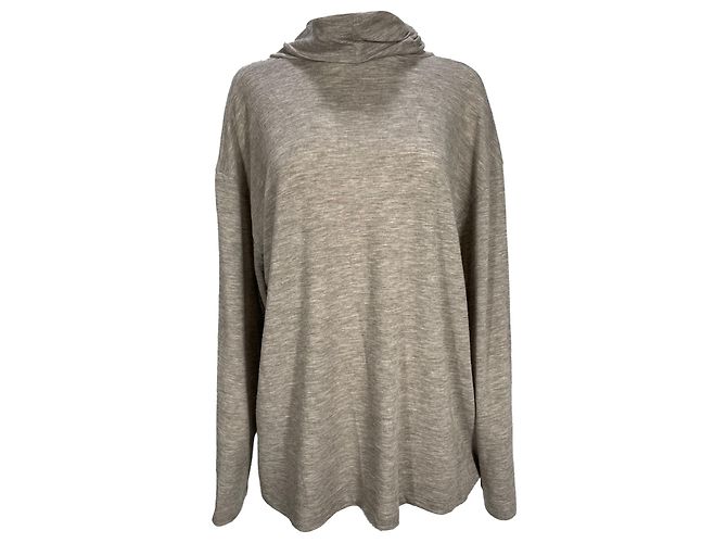 Theory Le pull col roulé en cachemire marron Rouge