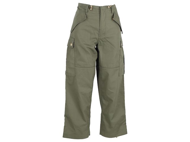 Céline Pantaloni cargo Celine in cotone verde Verde oliva