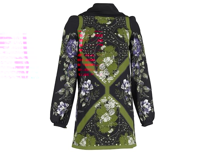  Alexander Mcqueen Printed Knitted Mini Dress with Scarf in Multicolor Silk Multiple colors  ref.1834726