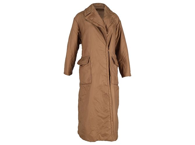 Max Mara Cube Greendi Coat with Pockets in Brown Polyamide