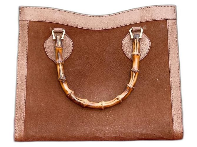 Bolsa Gucci Princess Diana Camurça e Couro Marrom