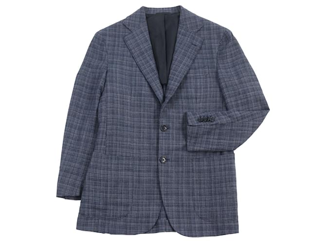 Autre Marque DEPETRILLO Cotton Wool Tailored Jacket Blue Check  ref.1835343