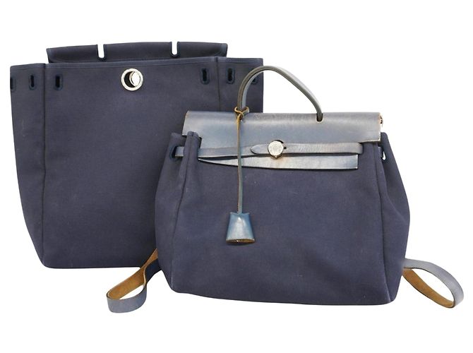 Hermès Herbag Navy blue
