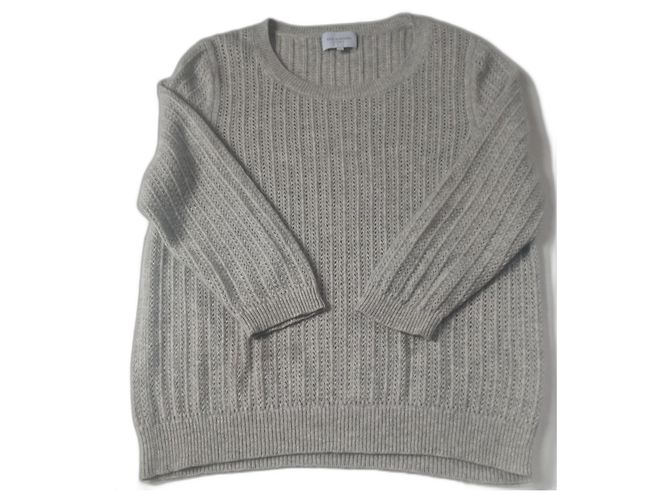 Eric Bompard Pull en cachemire gris manches 3/4