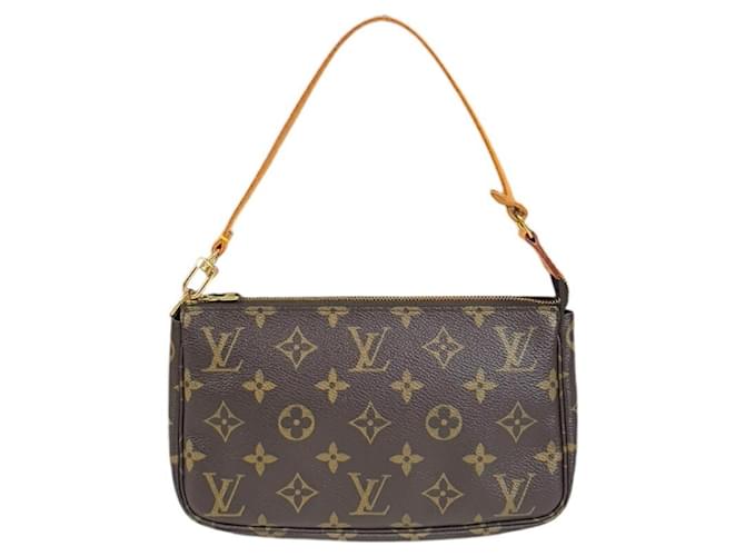 Pochette Accessoire Louis Vuitton Marrom Lona  ref.1836869