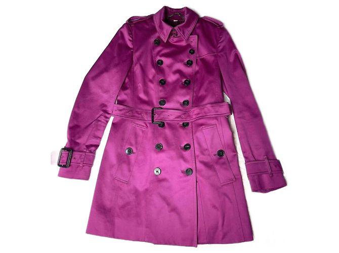 Trench Coat Burberry de algodão roxo