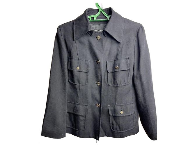 Dolce & Gabbana Black Viscose Jacket