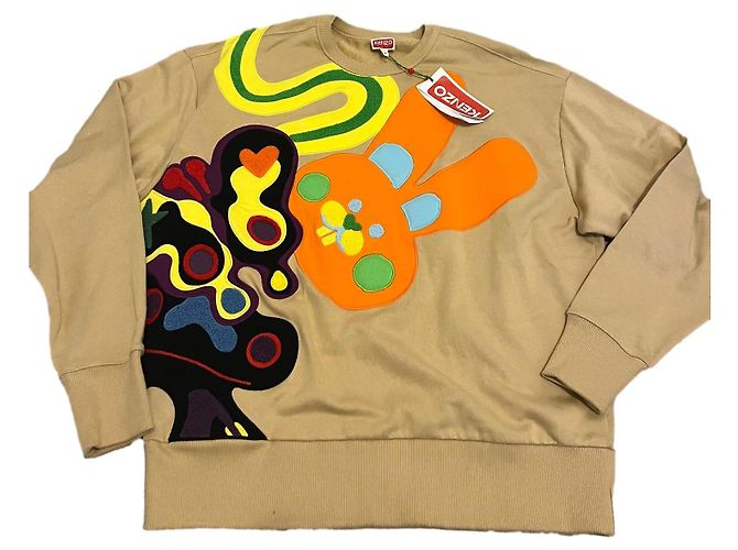 Kenzo Oversize Baumwollpullover Beige 