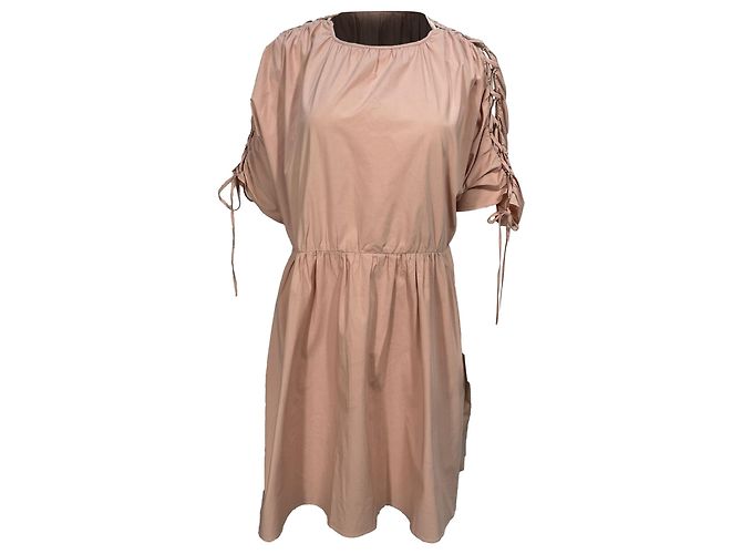 Vestido mini com amarração Red Valentino em algodão rosa